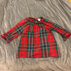 Crew Cuts plaid holiday top, size 3